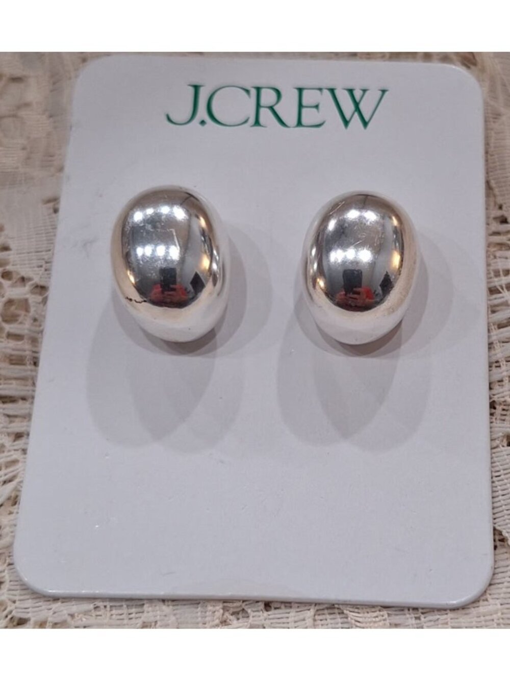 J. Crew Silver-Tone Sculptural Orb Earrings New